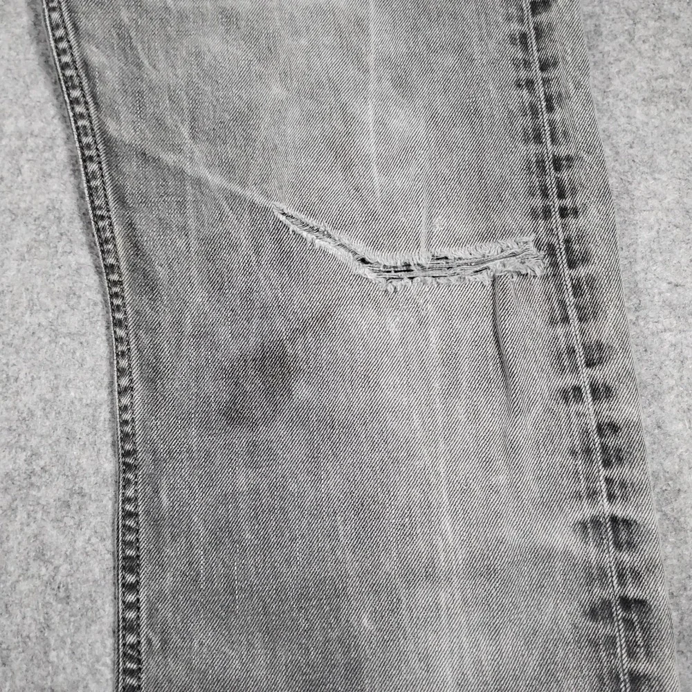 Diesel Viker 0881V Men 32x32 Gray Straight Distressed Low Rise Button Fly Jeans